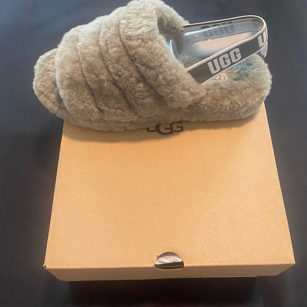 Ugg Fluff Yeah Slide ‘green’ women’s size 10